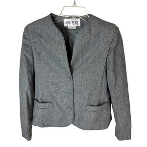 Judy's Place Petites L/S Jacket Womens Modern Small 8 Petite Med‎ Gray VNTG 90s